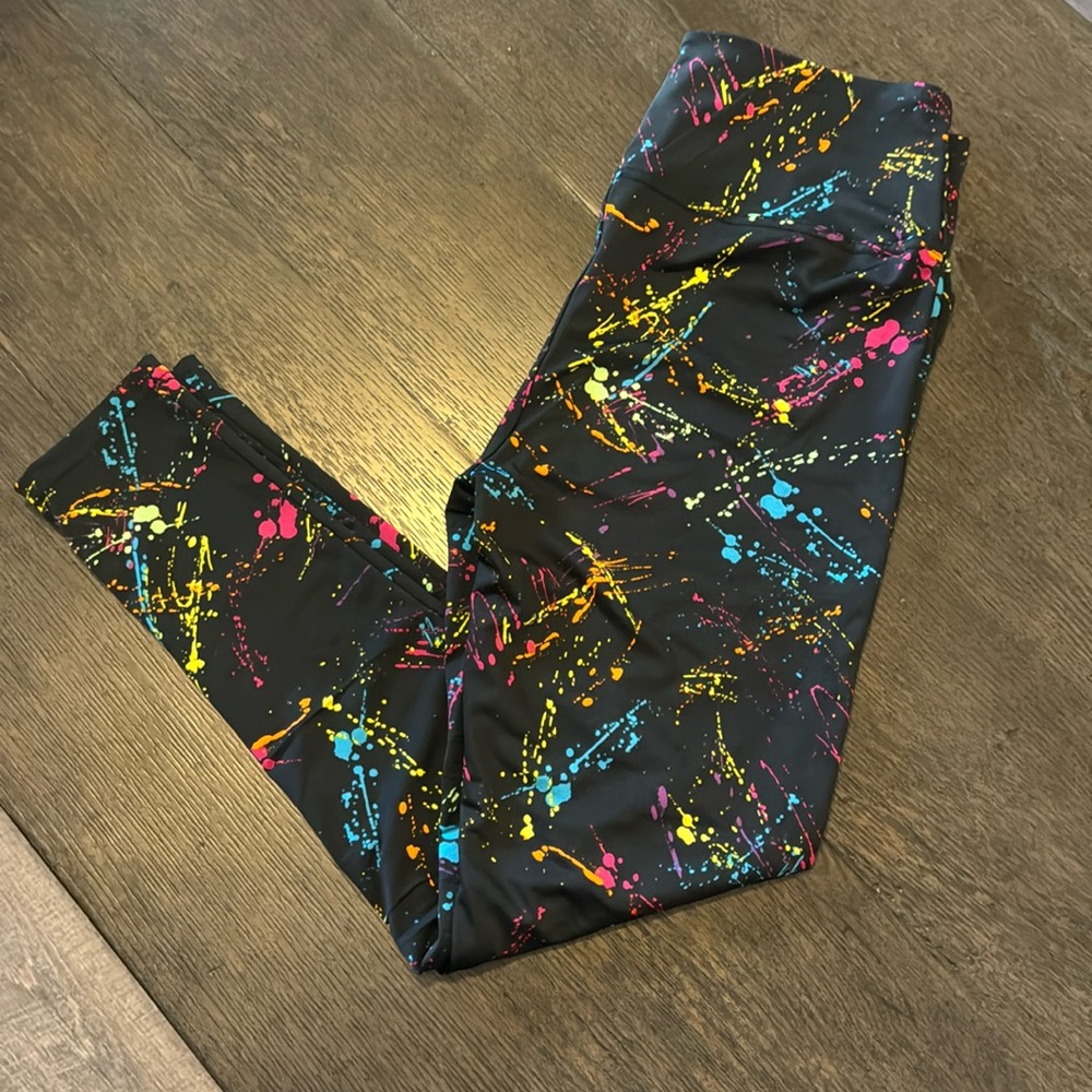 Tipsy elves paint splatter leggings 80s